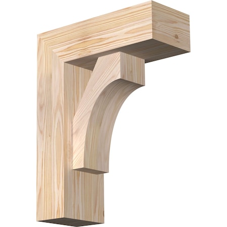Ekena Millwork Westlake Block Smooth Bracket w/ Offset Brace, Douglas Fir, 5 1/2"W x 14"D x 18"H BKT0604X14X18WTL05SDF